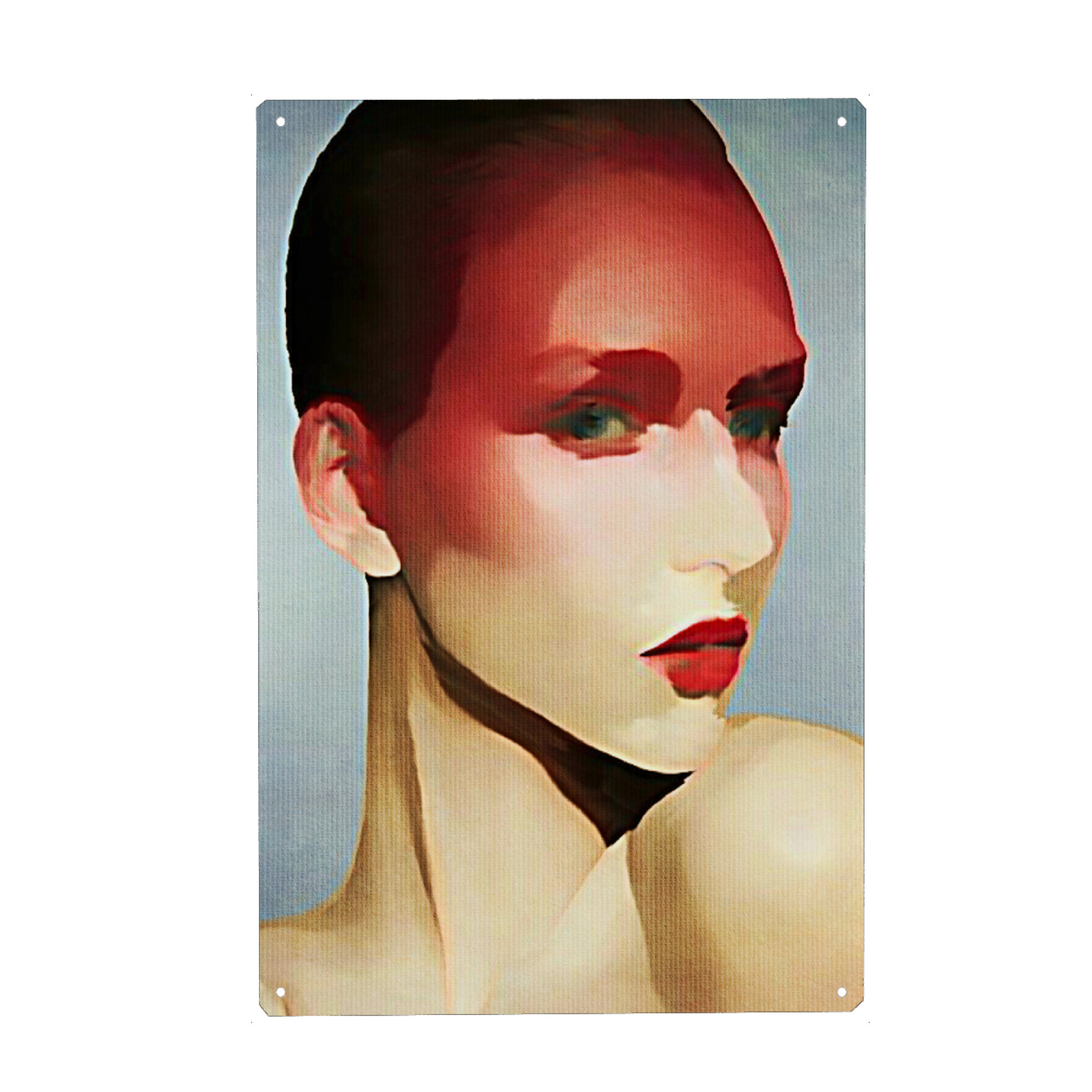 Holzbild "Blushed" artboxONE - Abstrakt,Geometrie,Fashion - Schönheit,Gesicht,Make-up,Lippen,Fäule