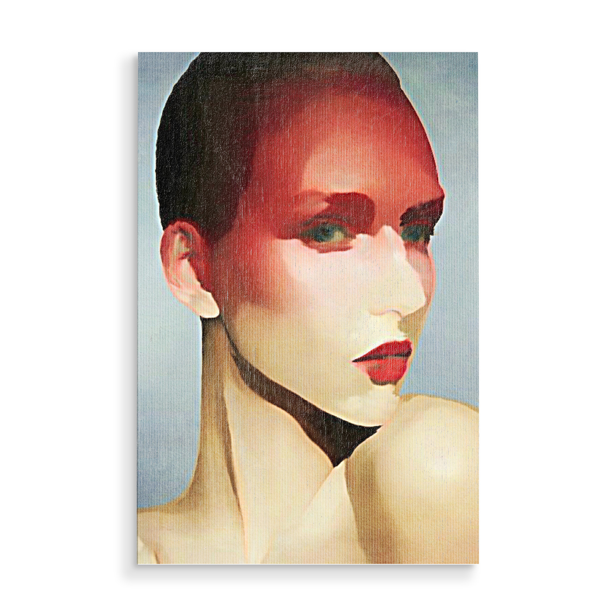Holzbild "Blushed" artboxONE - Abstrakt,Geometrie,Fashion - Schönheit,Gesicht,Make-up,Lippen,Fäule