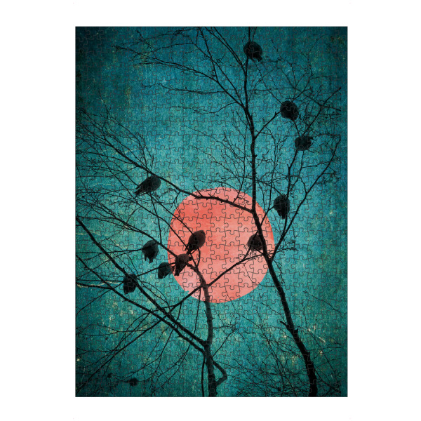 artboxONE Puzzle "Birds Sleeping" artboxONE - Abstrakt,Geometrie - Vögel,Mond,Baum,Wald - Bild vögel