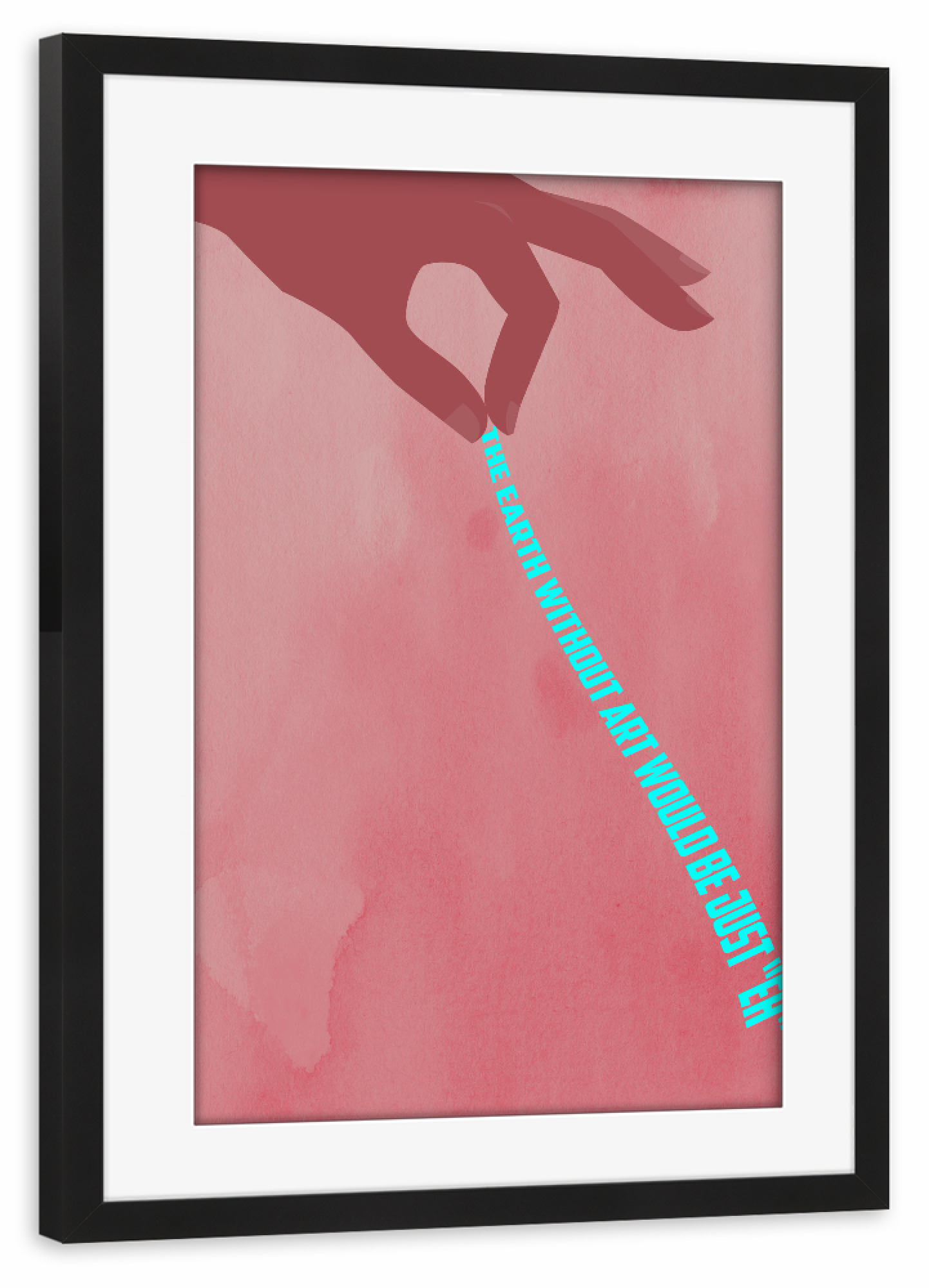 Poster mit Rahmen schwarz "Art is Beautiful" artboxONE - Abstrakt,Geometrie - Hand,Art,Kunst,Türkis,Texture,Pattern