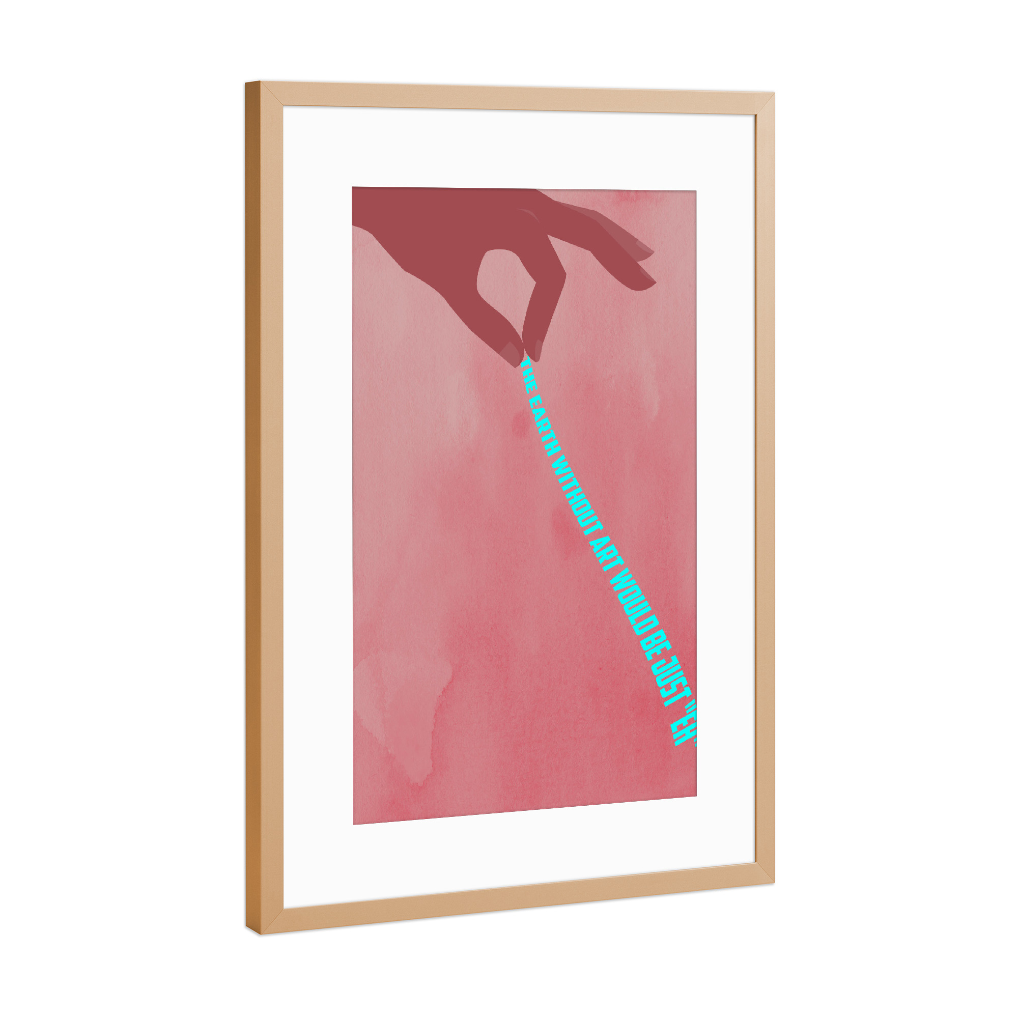Poster mit Rahmen Kupfer "Art is Beautiful" artboxONE - Abstrakt,Geometrie - Hand,Art,Kunst,Türkis,Texture,Pattern