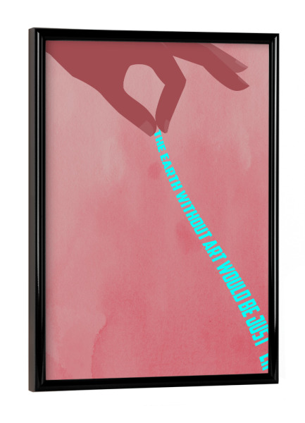 Poster mit schwarzem Rahmen "Art is Beautiful" artboxONE - Abstrakt,Geometrie - Hand,Art,Kunst,Türkis,Texture,Pattern