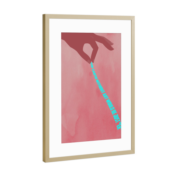 Poster mit Rahmen Gold "Art is Beautiful" artboxONE - Abstrakt,Geometrie - Hand,Art,Kunst,Türkis,Texture,Pattern