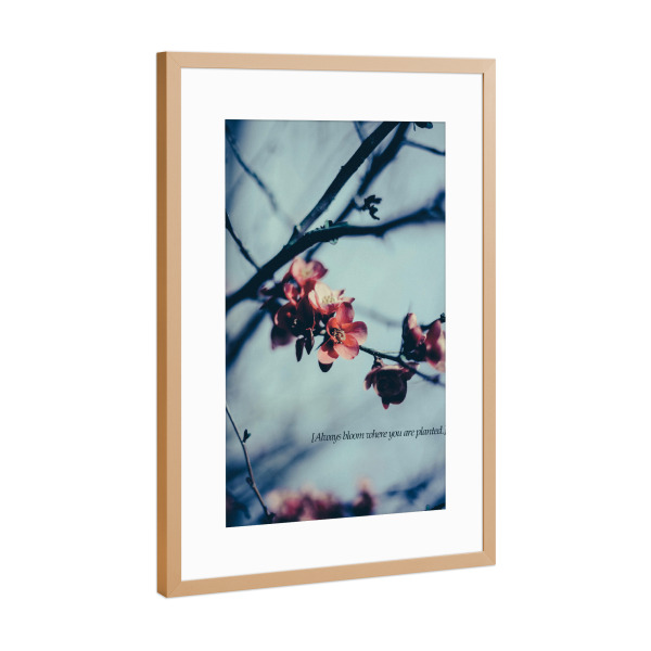 Poster mit Rahmen Kupfer "Alwasys Bloom" artboxONE - Floral,Abstrakt,Geometrie