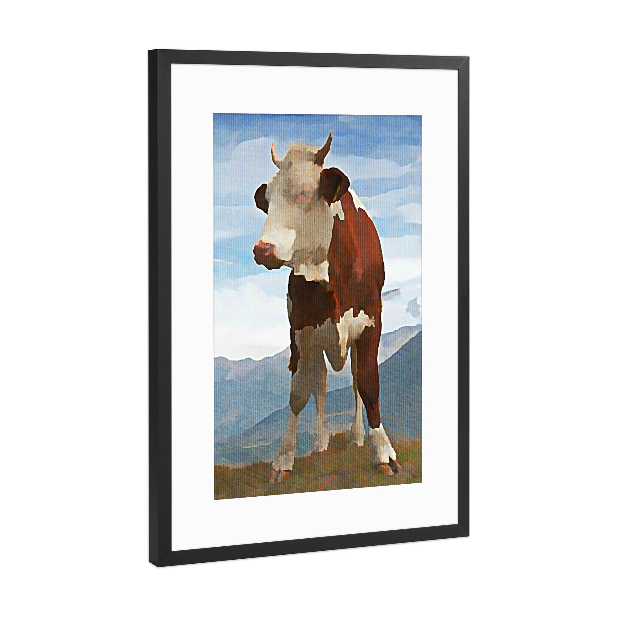 Poster mit Rahmen Schwarz (Metallic) "Alpenmilch" artboxONE - Abstrakt,Geometrie