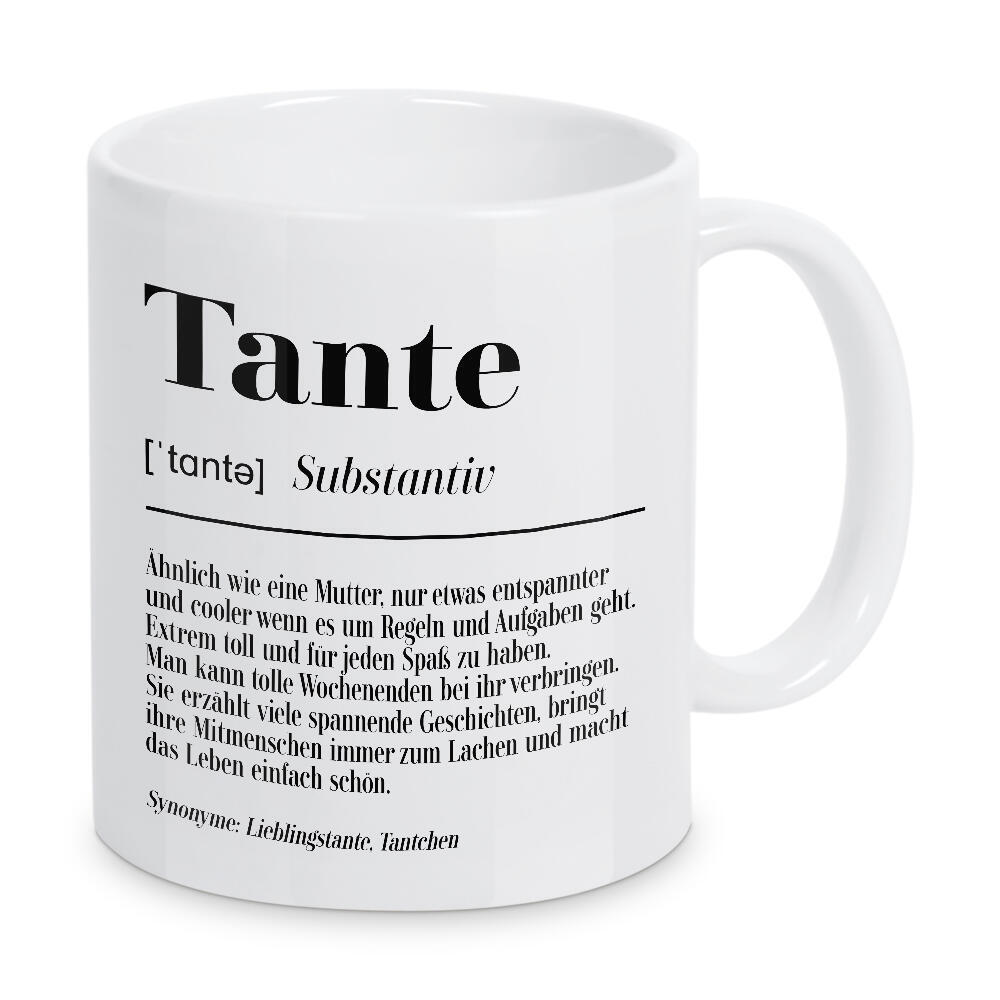 Tasse "Tante Definition" artboxONE - Typografie,Schwarzweiß,Für Mama