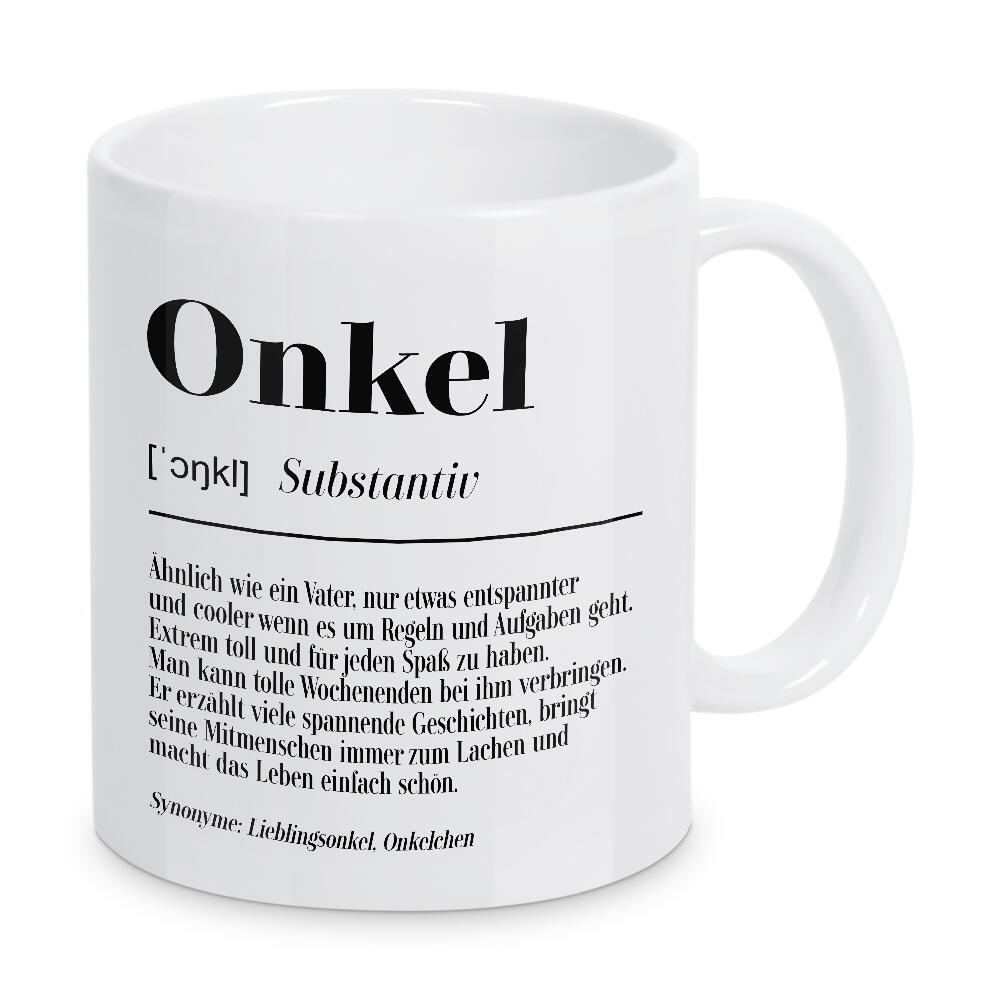 Tasse "Onkel Definition" artboxONE - Typografie,Schwarzweiß,Für Papa,Männer