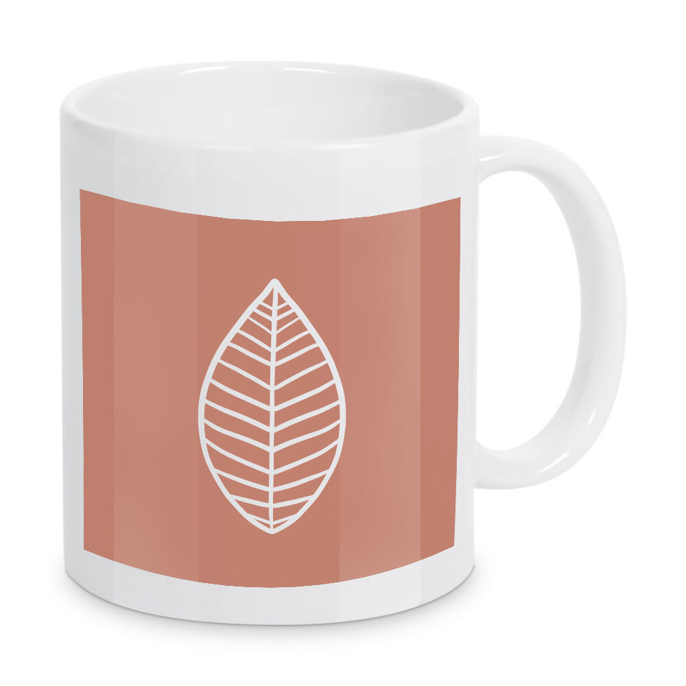 Tasse "Blatt auf Pastell Rotbraun" artboxONE - Natur,Floral,Abstrakt,Geometrie