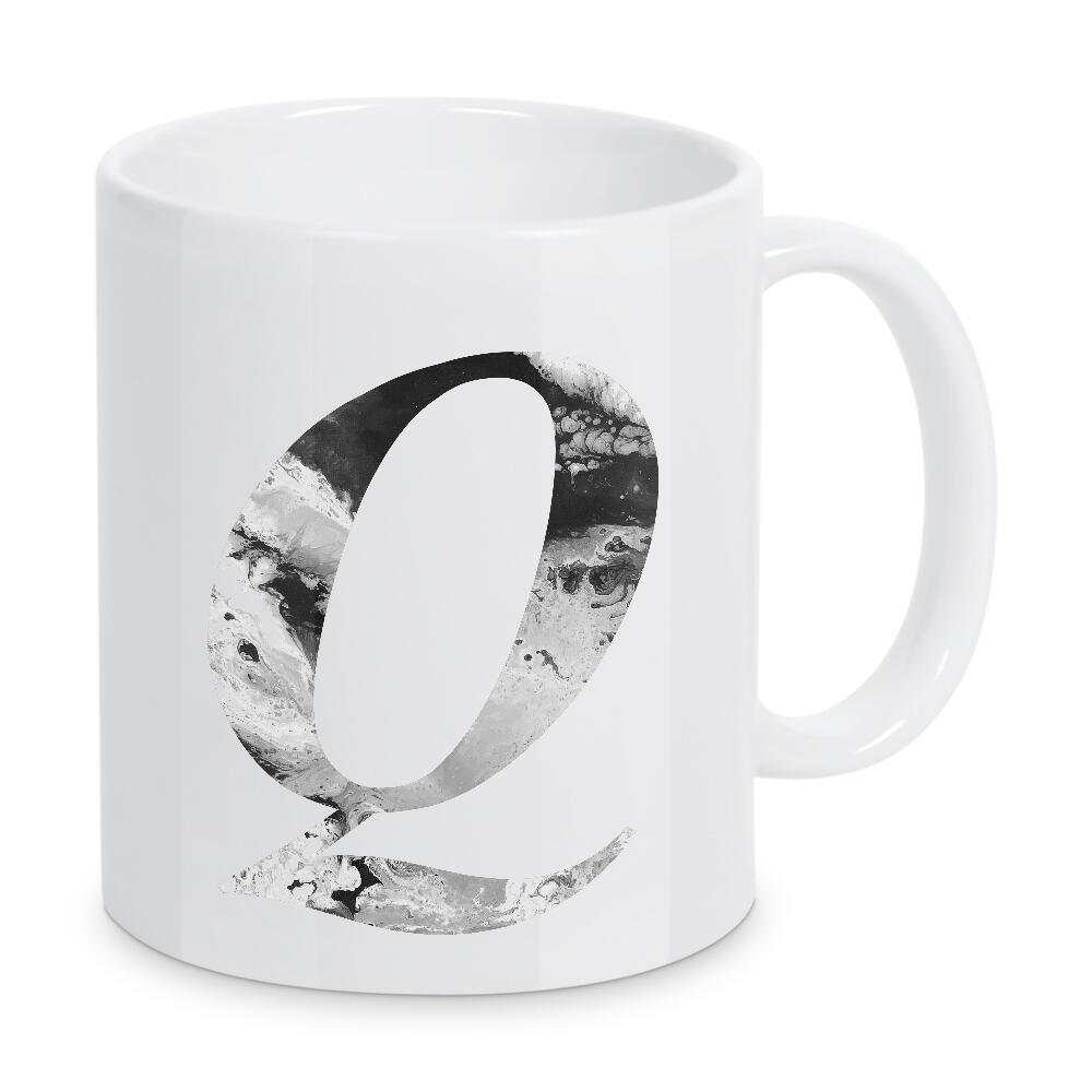 Tasse "Buchstabe Alphabet Q" artboxONE - Typografie,Schwarzweiß,Buchstaben,Buchstaben / Q
