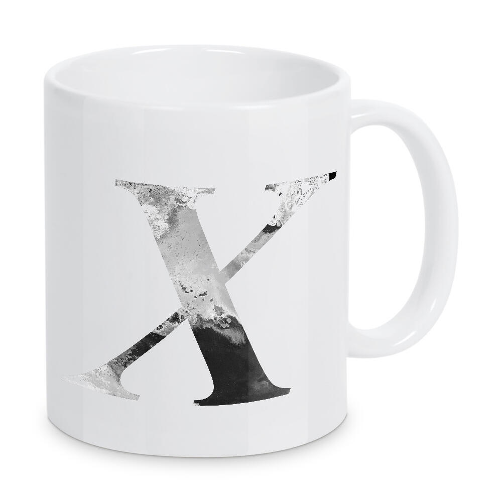 Tasse "Buchstabe Alphabet X" artboxONE - Typografie,Schwarzweiß,Buchstaben,Buchstaben / X