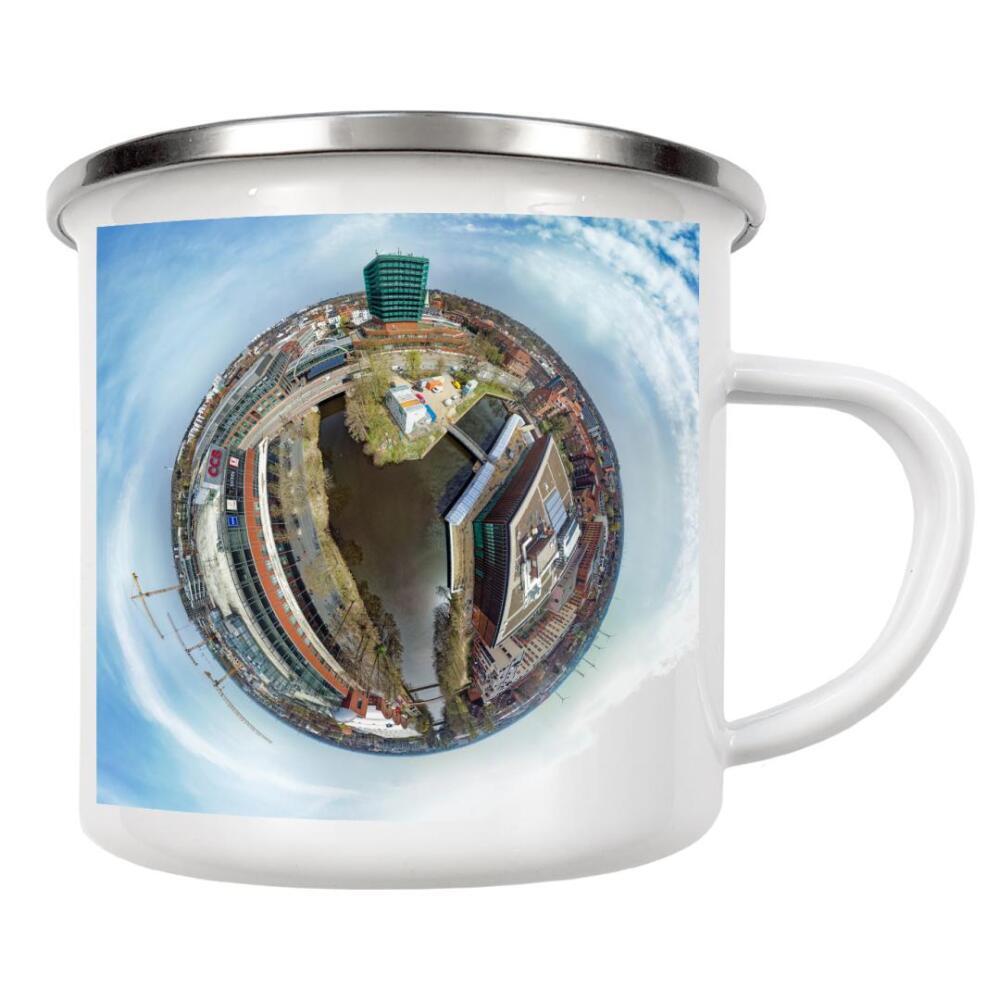 Emaille Tasse "Schleusengraben Hamburg-Bergedorf" artboxONE - Städte,Städte / Hamburg,Natur,Reise,Architektur