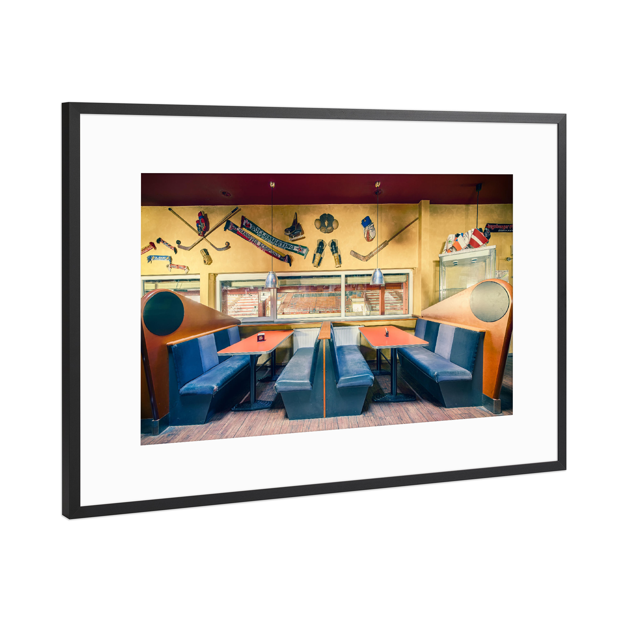 Poster mit Rahmen Schwarz (Metallic) "Eishockey Sportsbar" artboxONE - Architektur,Stillleben,Sport