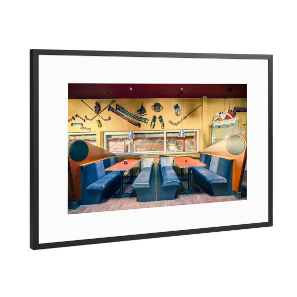 Poster mit Rahmen Schwarz (Metallic) "Eishockey Sportsbar" artboxONE - Architektur,Stillleben,Sport
