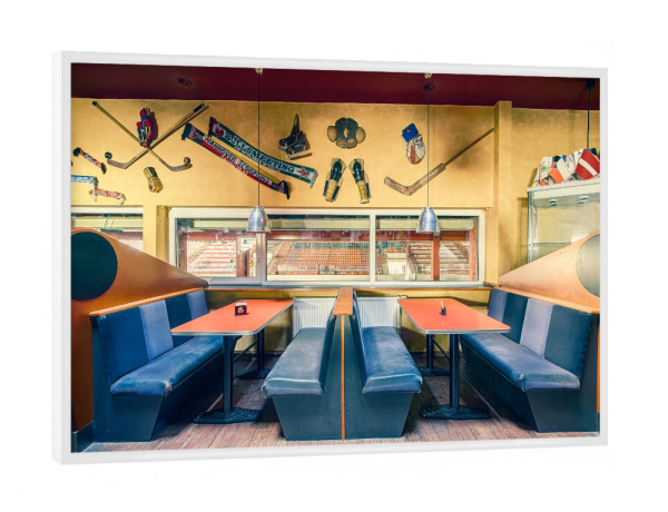 Poster mit weißem Rahmen "Eishockey Sportsbar" artboxONE - Architektur,Stillleben,Sport