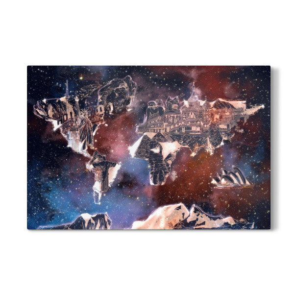 Galerie-Print "World map landmarks collage 5" 30x20 cm artboxONE