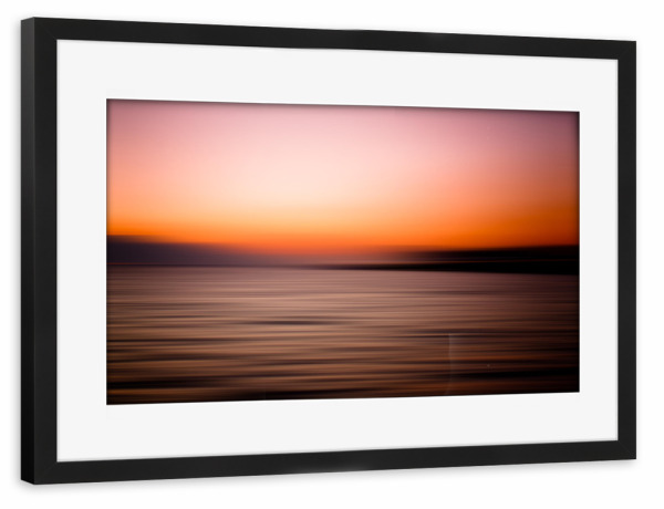 Poster mit Rahmen schwarz "Bewegte See" artboxONE - Abstrakt - Meer,Sonnenuntergang