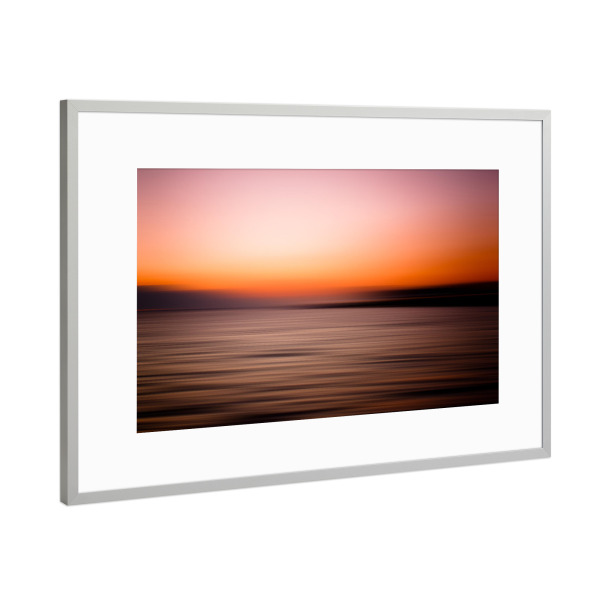 Poster mit Rahmen Silber "Bewegte See" artboxONE - Abstrakt - Meer,Sonnenuntergang