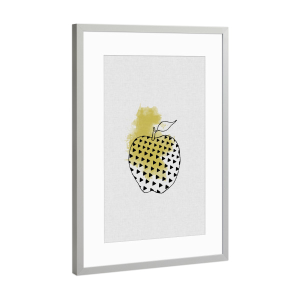 Poster mit Rahmen Silber "Apple & Pattern" artboxONE - Essen & Trinken,Abstrakt,Geometrie,Essen & Trinken / Obst & Gemüse