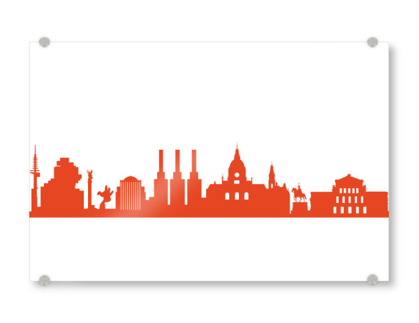 Acrylglasbild "HANNOVER 03 Monochrom Tangerine" artboxONE - Städte,Reise,Abstrakt,Architektur,Reise / Länder