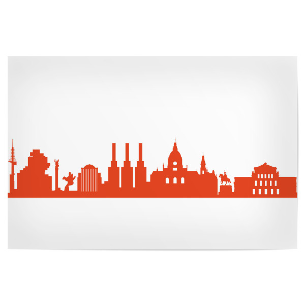 Poster 30x20 cm "HANNOVER 03 Monochrom Tangerine" artboxONE - Städte,Reise,Abstrakt,Architektur,Reise / Länder