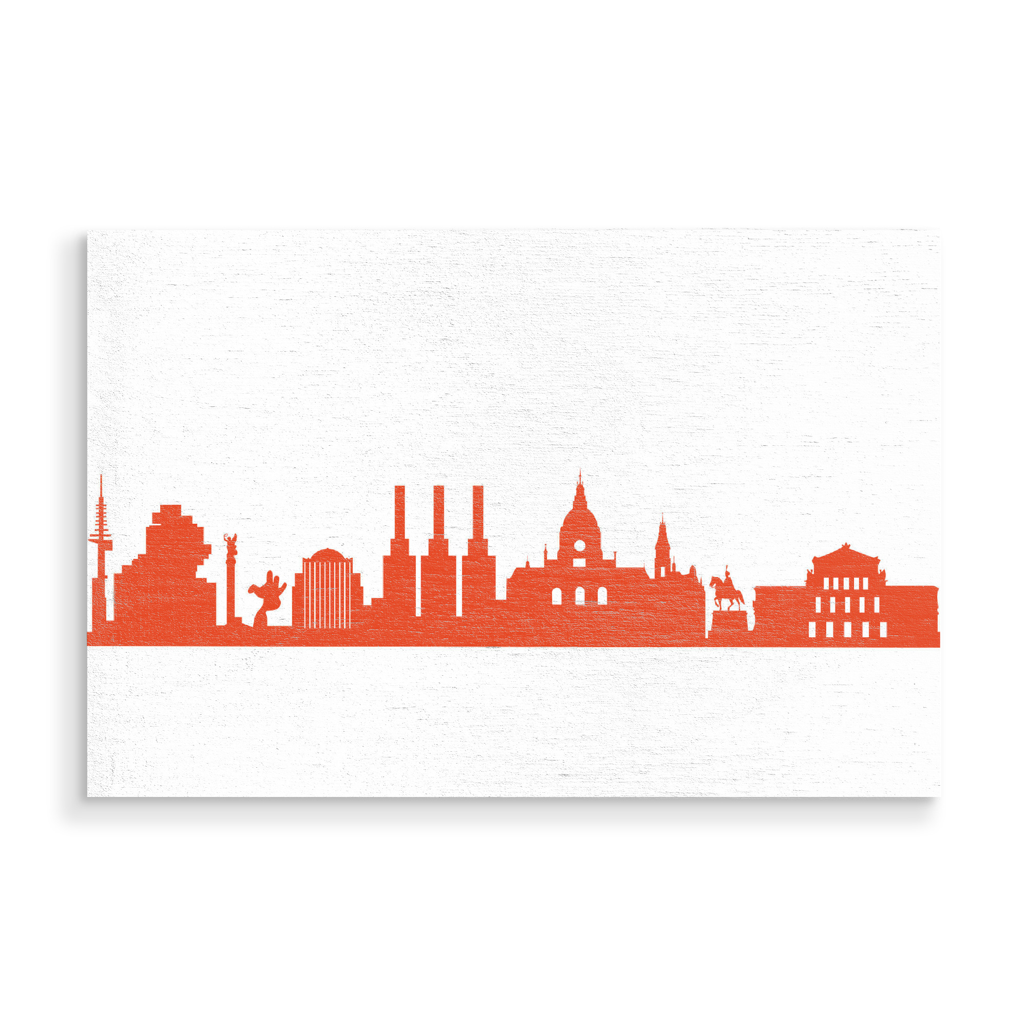 Holzbild "HANNOVER 03 Monochrom Tangerine" artboxONE - Städte,Reise,Abstrakt,Architektur,Reise / Länder