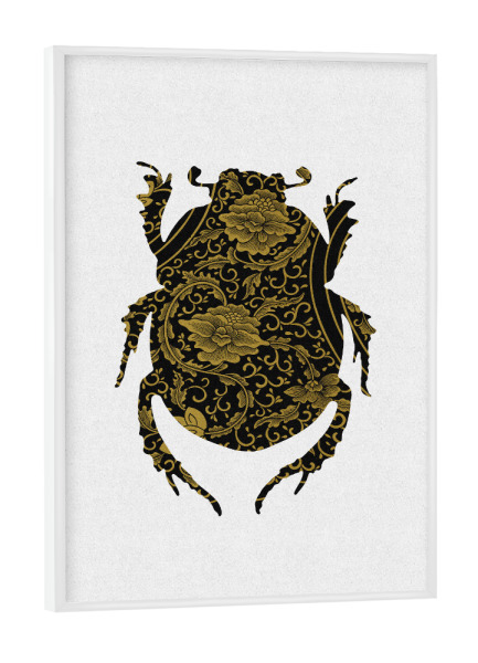 Poster mit weißem Rahmen "Gold Beetle IV" artboxONE - Natur,Floral,Tiere,Abstrakt