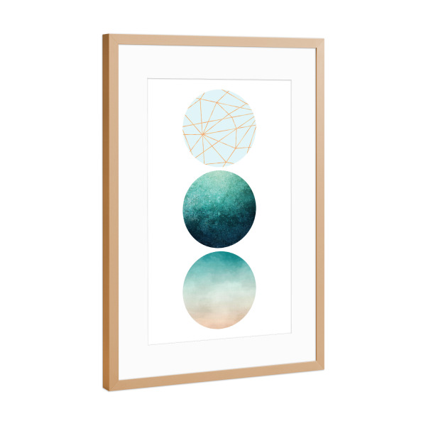 Poster mit Rahmen Kupfer "Geo Circles" artboxONE - Geometrie - Geometric,Geometrical,Geo,Minimalist,Minimalism,Scandinavian