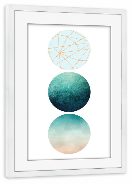 Poster mit Rahmen weiß "Geo Circles" artboxONE - Geometrie - Geometric,Geometrical,Geo,Minimalist,Minimalism,Scandinavian