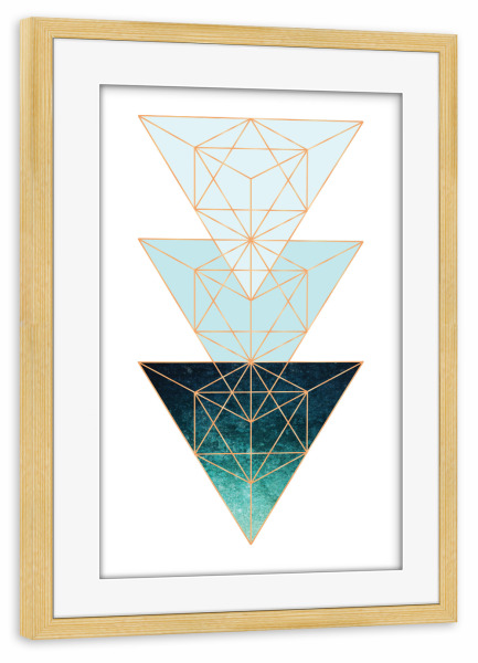 Poster mit Rahmen kiefer "Geometric Triangles 2" artboxONE - Geometrie