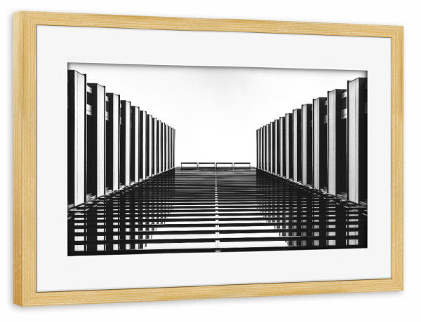 Poster mit Rahmen kiefer "Rheinauhafen II" artboxONE - Städte,Schwarzweiß - Architektur,Rheinauhafen,Köln,Cologne,Schwarz-weiß,Rheinauhafen