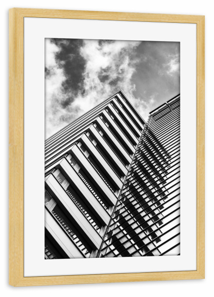 Poster mit Rahmen kiefer "Rheinauhafen I" artboxONE - Städte,Schwarzweiß - Köln,Rheinauhafen,Cologne,Architektur,Schwarz-weiß