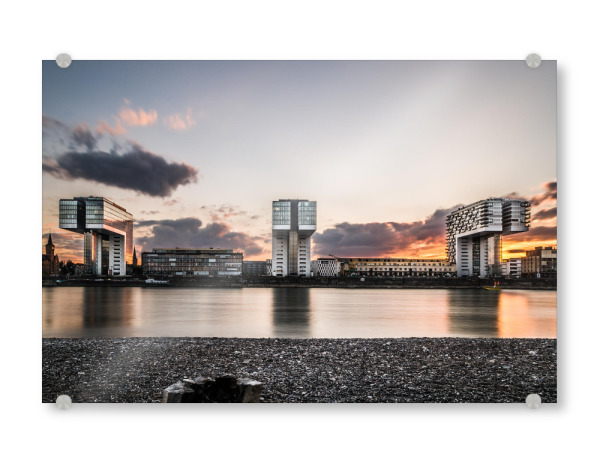Acrylglasbild "Cologne Sunset" artboxONE - Städte - Stadt,Köln,Kranhäuser,Sonnenuntergang,Rhein