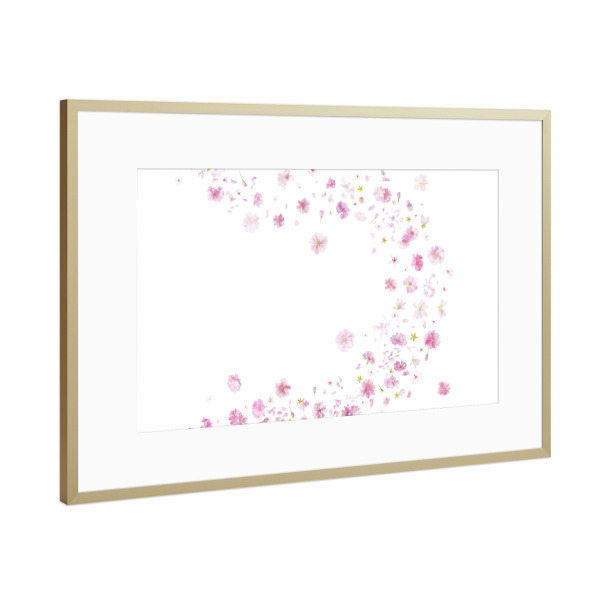 Poster mit Rahmen Gold "Sakura Breeze" artboxONE - Natur,Floral