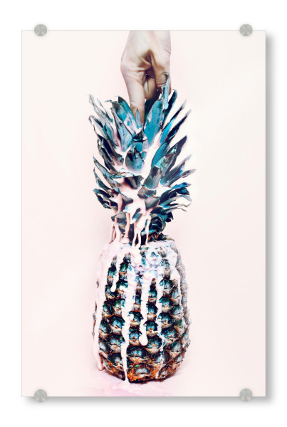 Acrylglasbild "Juicy Pineapple" artboxONE - Essen & Trinken,Essen & Trinken - Ananas,Süß,Essen,Küche,Obst,Früchte,Exotisch