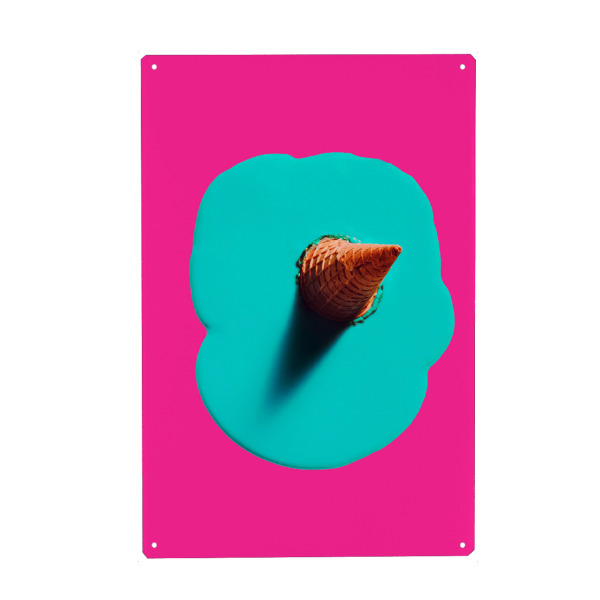 Metall Poster "Ice Cream Pinocchio" artboxONE - Abstrakt,Fiktion - Märchen,Lange nase,Eis,Waffel - Blechschild