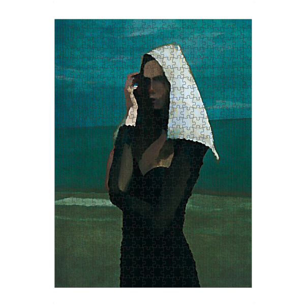 Puzzle Ravensburger "Holy Ocean" artboxONE - Abstrakt,Menschen - Frau,Nonne,Meer,Strand - Bild Frau