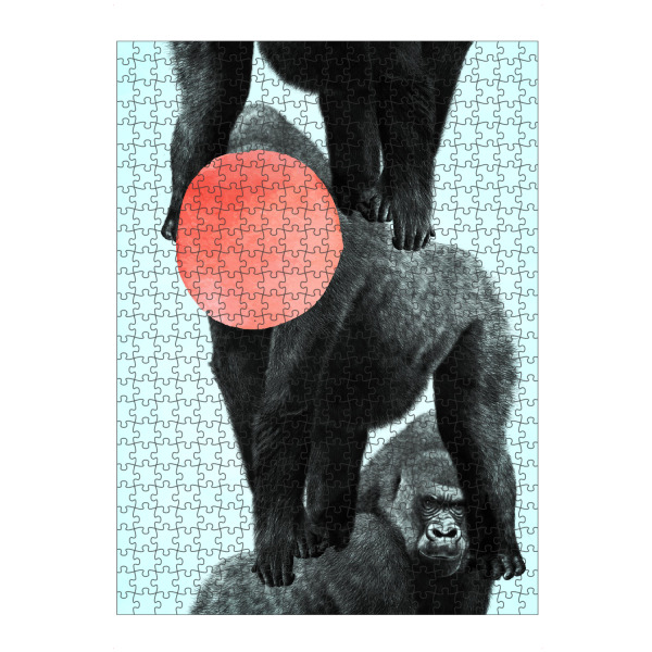 Puzzle Ravensburger "Gorilla Party" artboxONE - Tiere,Abstrakt,Geometrie - Affen,Mond,Zoo,Kingkong - Bild affen