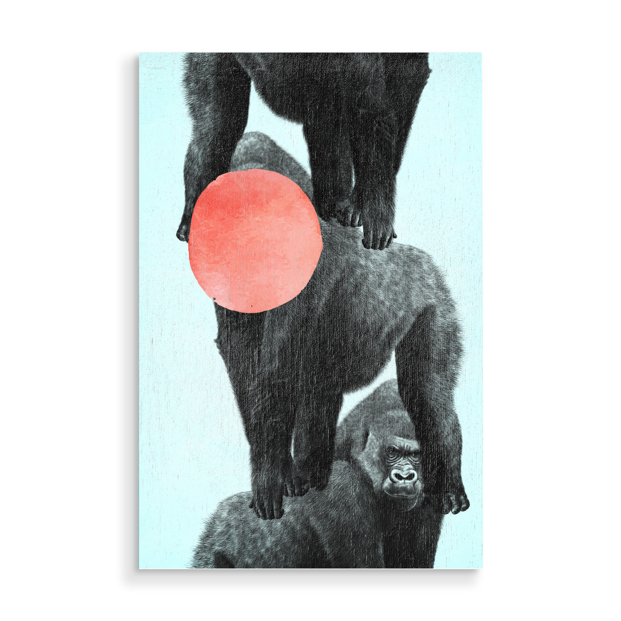 Holzbild "Gorilla Party" artboxONE - Tiere,Abstrakt,Geometrie - Affen,Mond,Zoo,Kingkong