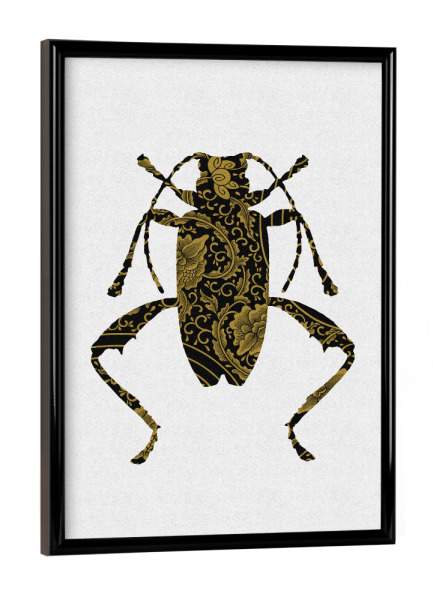 Poster mit schwarzem Rahmen "Gold Beetle II" artboxONE - Natur,Floral,Tiere,Abstrakt,Geometrie,Männer