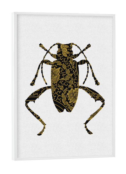 Poster mit weißem Rahmen "Gold Beetle II" artboxONE - Natur,Floral,Tiere,Abstrakt,Geometrie,Männer