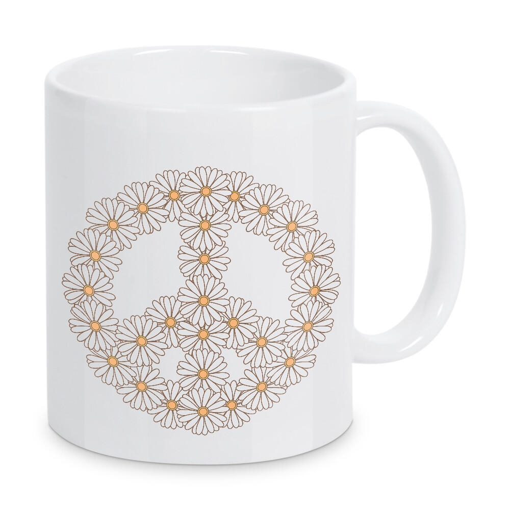 Tasse "Friedensgänseblümchen" artboxONE - Natur,Floral,Abstrakt - Frieden,Kein krieg,Gänseblümchen,Blume,Blumen,Liebe,Hippie,Boho,Zeichen