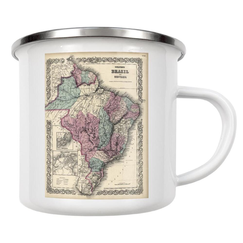Emaille Tasse "Karte von Coltons Brasilien" artboxONE - Kartografie