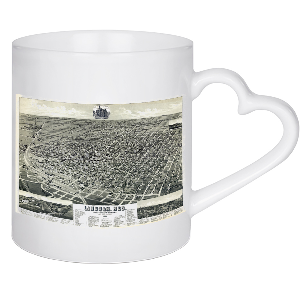 Herztasse "Vogelperspektive von Lincoln" artboxONE - Kartografie