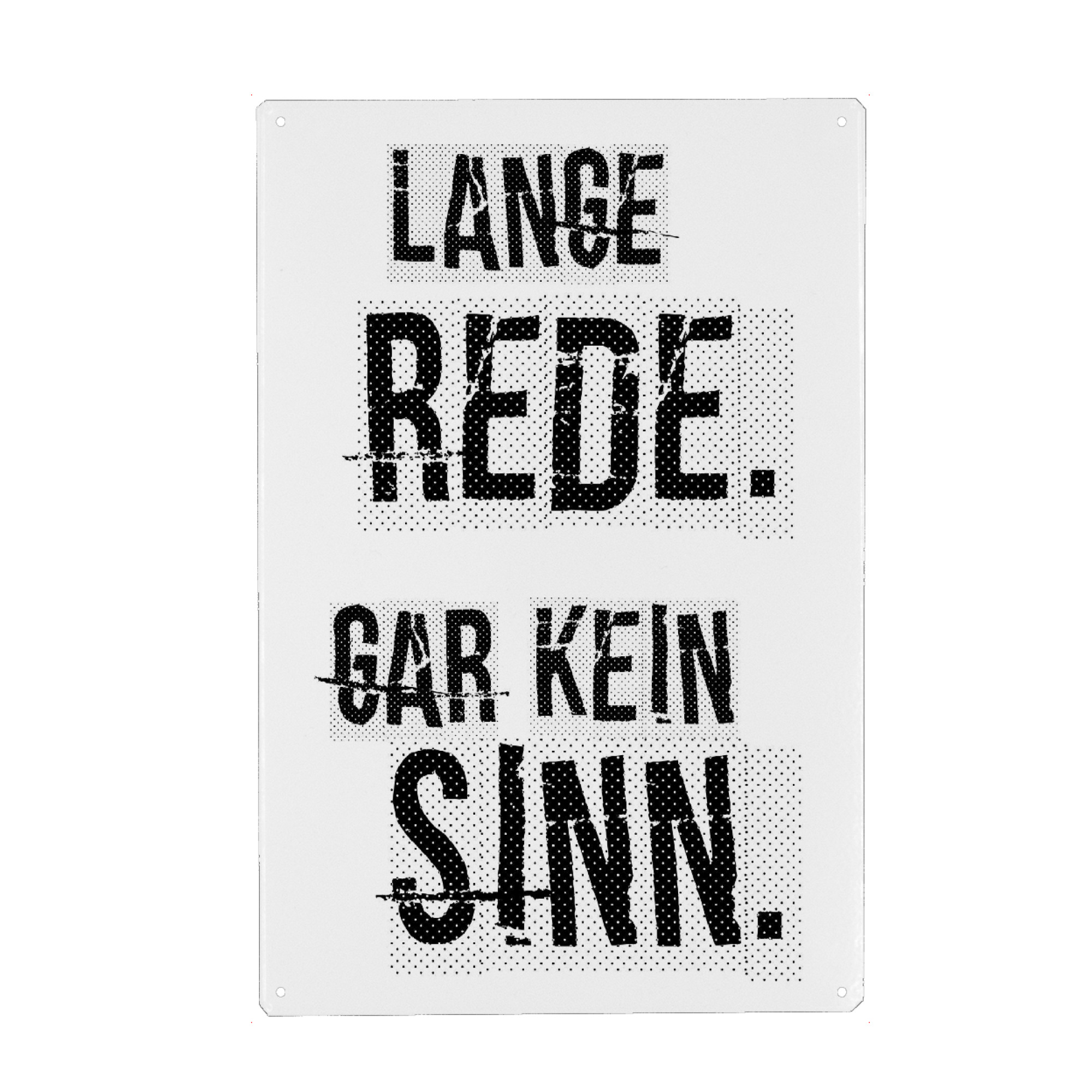 Holzbild "Lange Rede, gar kein Sinn" artboxONE - Typografie,Schwarzweiß