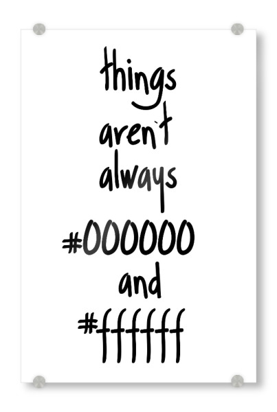 Acrylglasbild "Think outside the Box" artboxONE - Typografie,Schwarzweiß