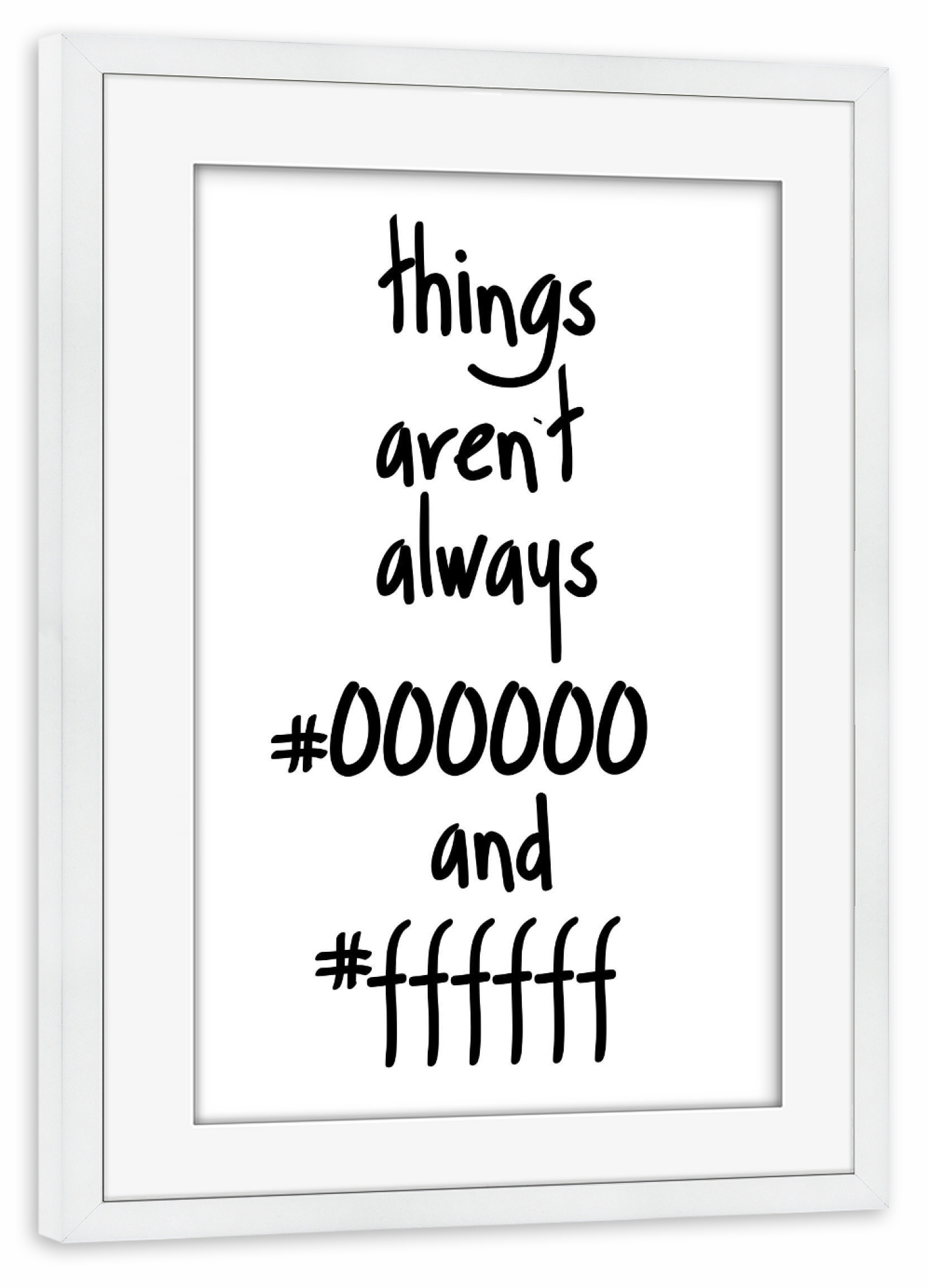 Poster mit Rahmen weiß "Think outside the Box" artboxONE - Typografie,Schwarzweiß