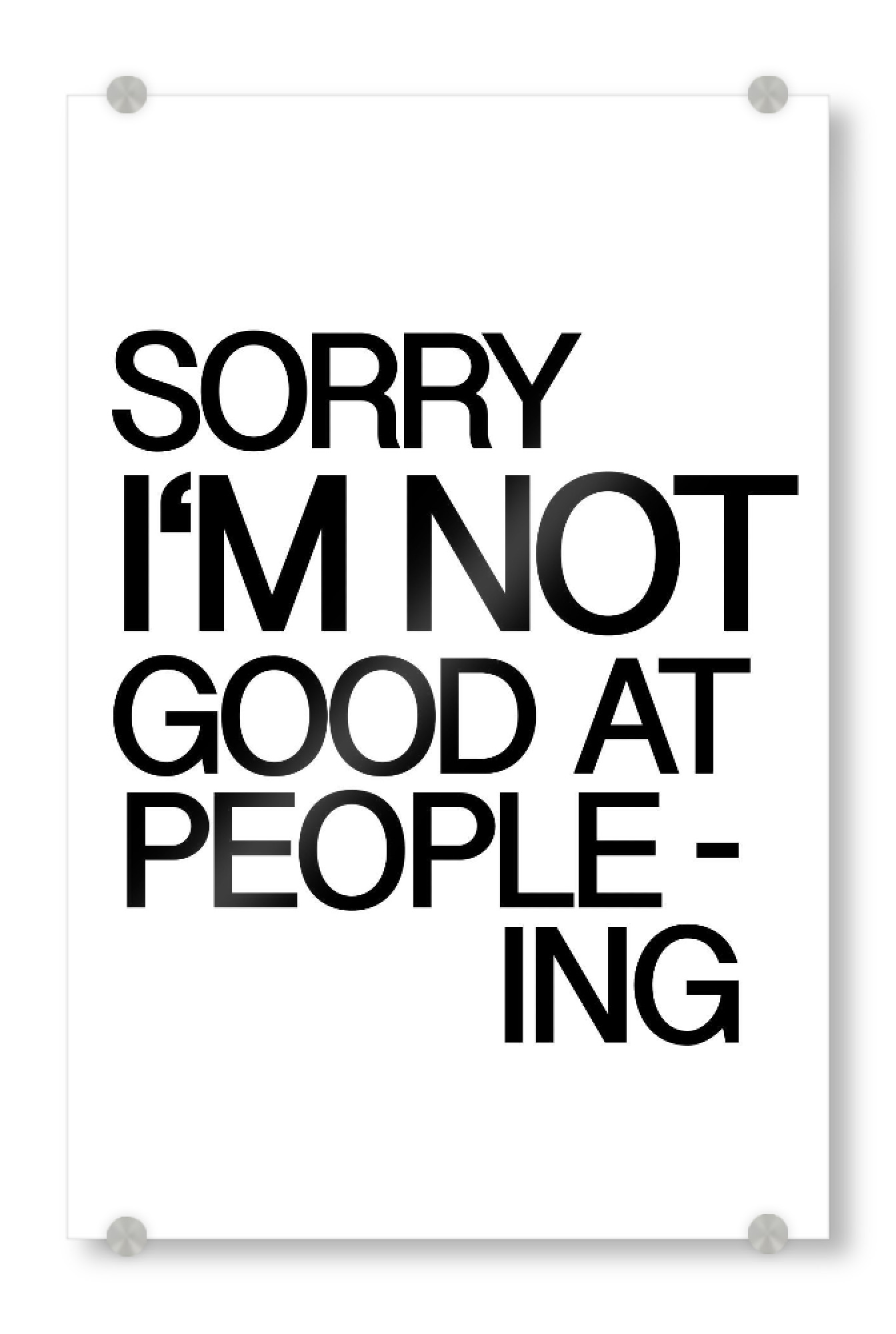 Acrylglasbild "Sorry" artboxONE - Typografie,Schwarzweiß