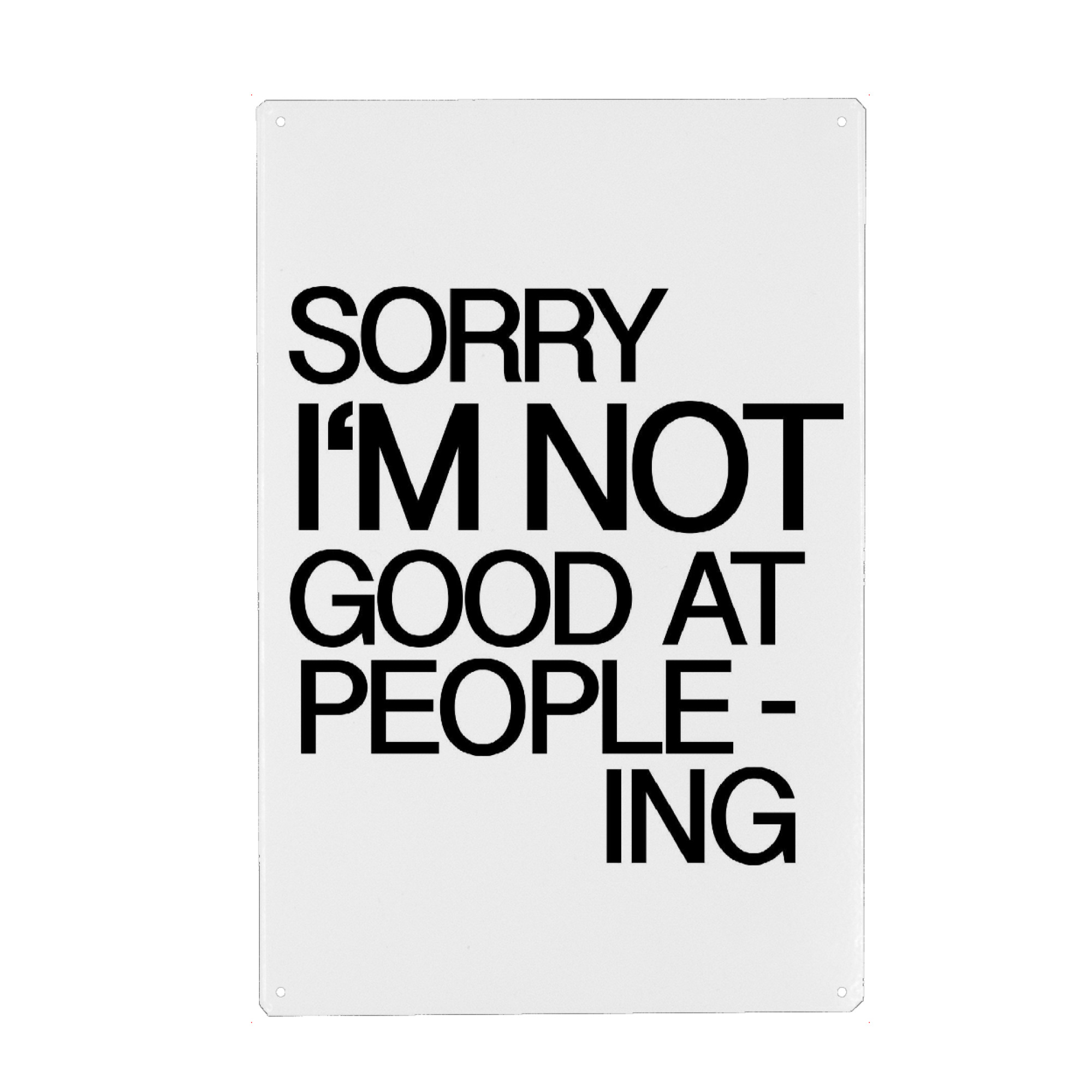 Metall Poster "Sorry" artboxONE - Typografie,Schwarzweiß