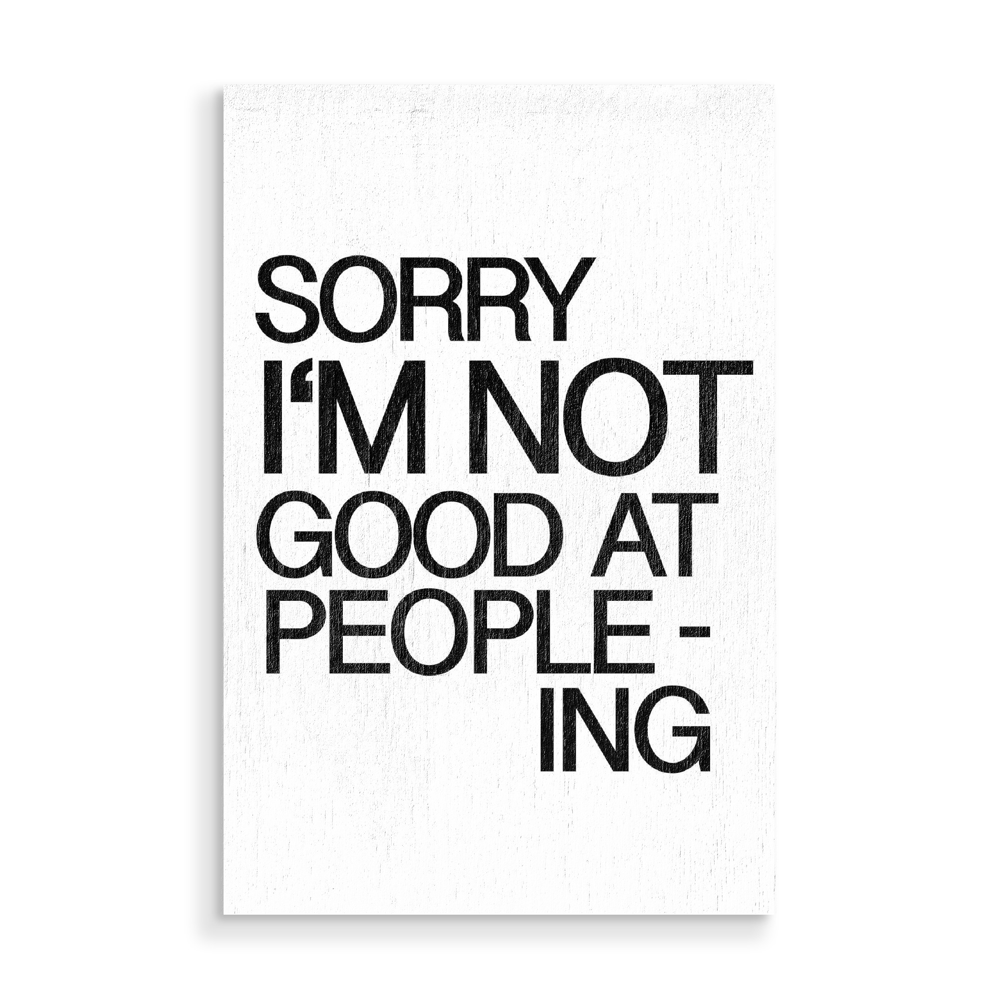 Holzbild "Sorry" artboxONE - Typografie,Schwarzweiß