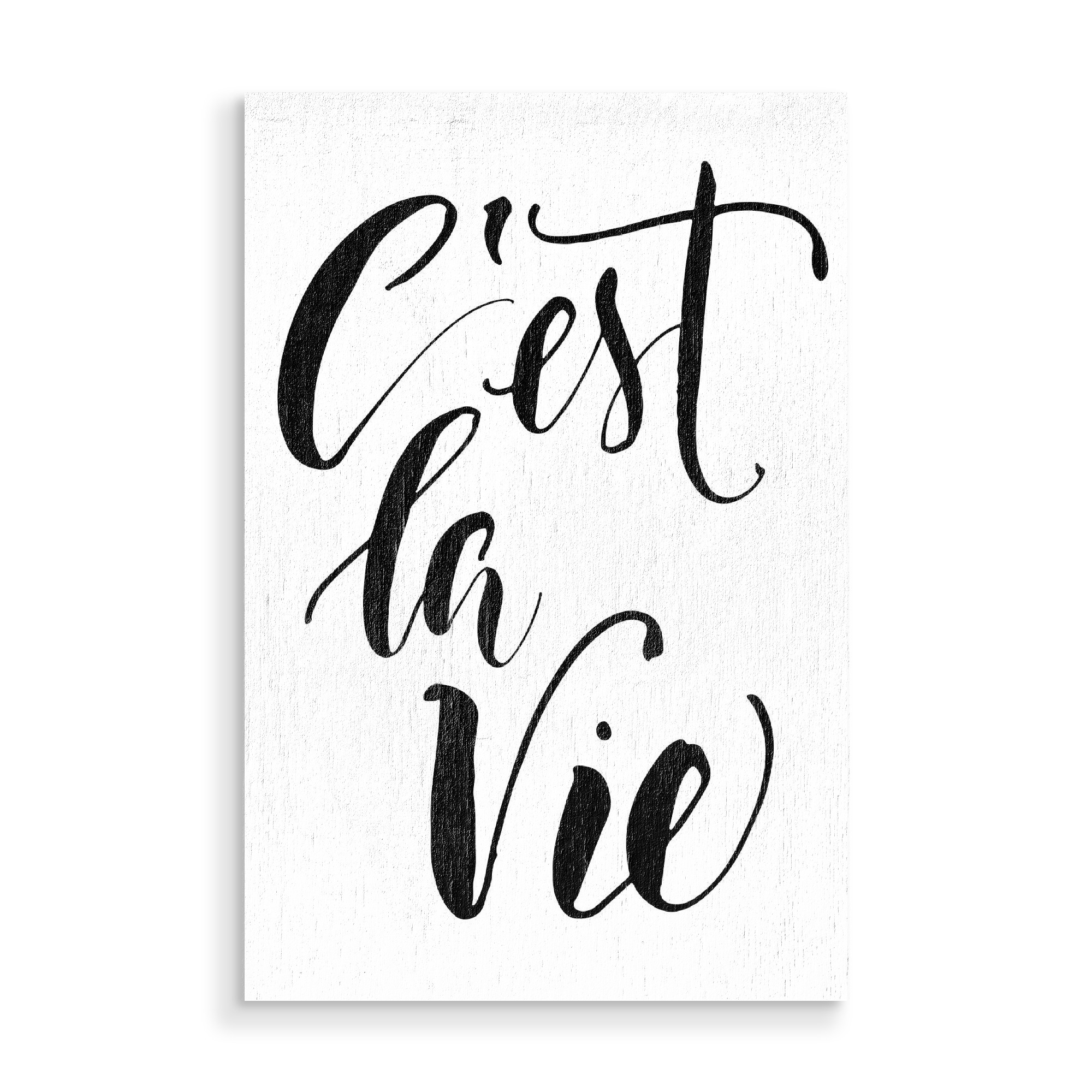 Holzbild "C'est La Vie 2" artboxONE - Typografie,Schwarzweiß
